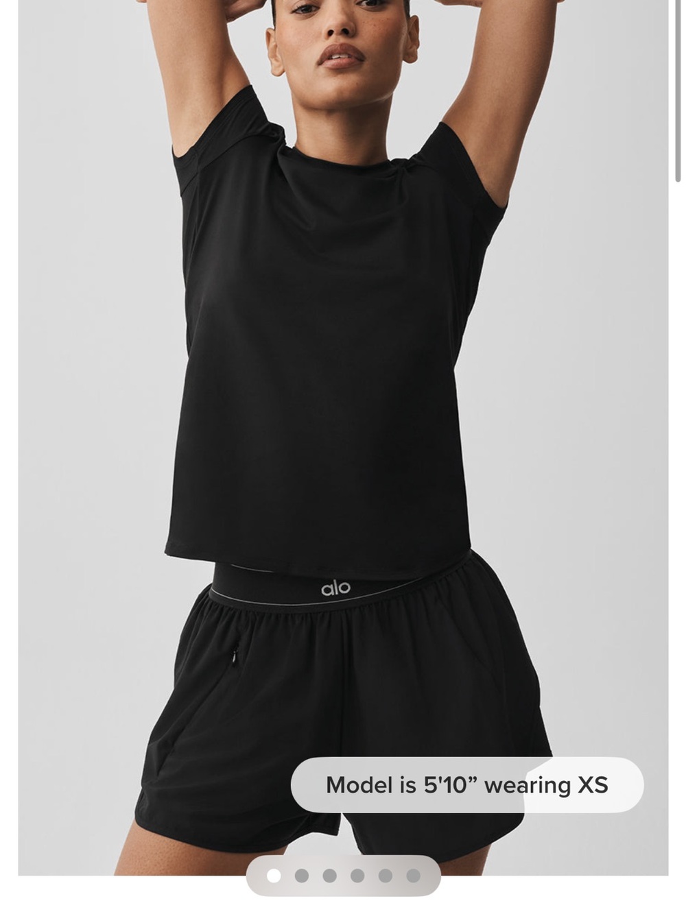 ALO Yoga Black Short Sleeve Crewneck Tee